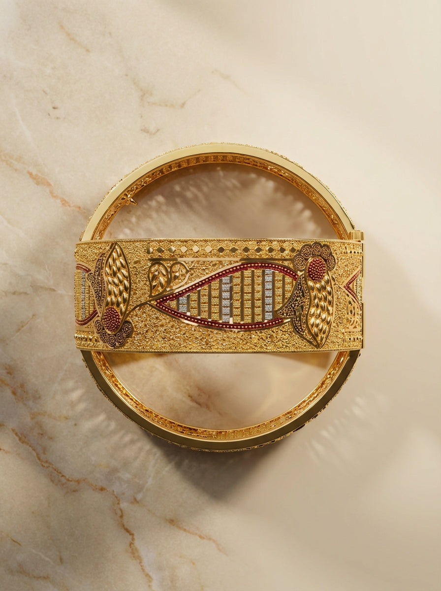Maharani Filigranarmbånd – Armbånd med skrulås (பூட்டு காப்பு)